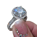 Light Luxury Shiny Geometric Ring For Women With Micro Paved Zircon Engagement Wedding Jewelry view 4
