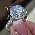 Light Luxury Shiny Geometric Ring For Women With Micro Paved Zircon Engagement Wedding Jewelry view 3