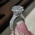 Light Luxury Shiny Geometric Ring For Women With Micro Paved Zircon Engagement Wedding Jewelry view 1