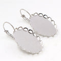Oval Lace Tray French Ear Hook Bezel Bases Copper Plated Earring Components For DIY Jewelry Earrings view 4