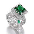 Luxury Zircon Inlaid Geometric Ring For Women, Delicate Designer Wedding Finger Jewelry view 5