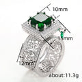 Luxury Zircon Inlaid Geometric Ring For Women, Delicate Designer Wedding Finger Jewelry view 4