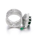 Luxury Zircon Inlaid Geometric Ring For Women, Delicate Designer Wedding Finger Jewelry view 2