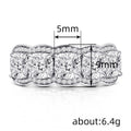 Geometric Shiny Zircon Inlaid Ring For Women, Fashion Bridal Light Luxury Statement Finger Ring view 4