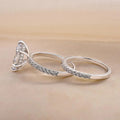 Women's Shiny Couple Ring With Geometric CZ, Marquise Wedding Banquet Jewelry Gift view 3