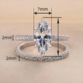 Women's Shiny Couple Ring With Geometric CZ, Marquise Wedding Banquet Jewelry Gift view 4