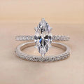 Women's Shiny Couple Ring With Geometric CZ, Marquise Wedding Banquet Jewelry Gift view 2