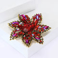 Alloy Rhinestone Flower Brooch Pin For Elegant Suits And Coats view 3