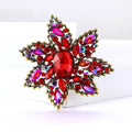 Alloy Rhinestone Flower Brooch Pin For Elegant Suits And Coats view 2