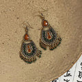 Vintage Alloy Water Drop Beaded Tassel Drop Earrings Ethnic Palace Style Light Luxury Jewelry view 4