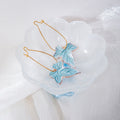 Bohemian Blue Maple Leaf Irregular Enamel Alloy Creative Sweet Fresh Long Drop Dangle Hook Earrings view 1