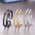 Fashion Bamboo Open Adjustable Ring For Women Minimalist Plain Band European Korean Jewelry view 2