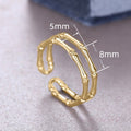 Fashion Bamboo Open Adjustable Ring For Women Minimalist Plain Band European Korean Jewelry view 5