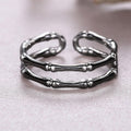 Fashion Bamboo Open Adjustable Ring For Women Minimalist Plain Band European Korean Jewelry view 7
