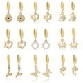 European American Hollow Rhinestone Dolphin Heart Butterfly Crown Moon Ear Cuff Earrings view 1