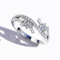 Geometric Sparkling Multi Layer Cross Ring For Women, Micro Paved Zircon Fashion Engagement Gift Ring view 2