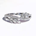 Geometric Sparkling Multi Layer Cross Ring For Women, Micro Paved Zircon Fashion Engagement Gift Ring view 5