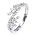 Geometric Sparkling Multi Layer Cross Ring For Women, Micro Paved Zircon Fashion Engagement Gift Ring view 1