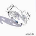 Geometric Sparkling Multi Layer Cross Ring For Women, Micro Paved Zircon Fashion Engagement Gift Ring view 4