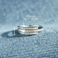 Fashion Geometric Line Adjustable Ring For Women With Micro Inlaid Zircon Trendy Shiny Accessory view 4