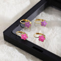 Korean Fresh Color Enamel Mini Flower Earrings Macaron Sweet Girl Creative Ear Cuffs view 2
