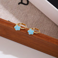 Korean Fresh Color Enamel Mini Flower Earrings Macaron Sweet Girl Creative Ear Cuffs view 4