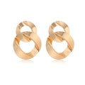 Luxury Gold Alloy 3D Flower Leaf Tassel Drop Stud Earrings For Women Statement Vintage Metal Earrings view 5