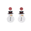 Cute Christmas Glitter Snowman Acrylic Drop Earrings For Women Festive Cartoon Holiday Earrings view 5