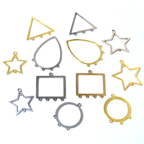 Stainless Steel Star Teardrop Geometric Small Pendants Charms For DIY Bracelet Necklace Accessories
