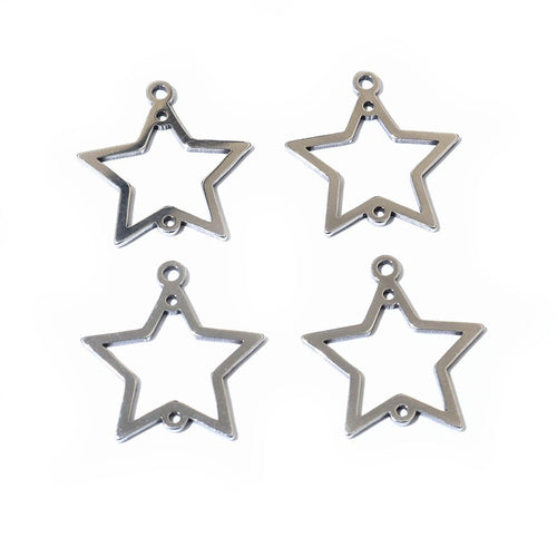 Stainless Steel Star Teardrop Geometric Small Pendants Charms For DIY Bracelet Necklace Accessories