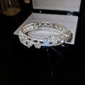Korean Style Copper Multi Layer Rhinestone Flower Bangle With Circular Line Design view 4