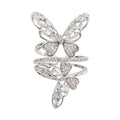 Elegant Copper Full Zircon Double Butterfly Ring Princess Style Statement Jewelry view 5