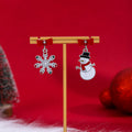 925 Silver Needle Creative Cartoon Santa Reindeer Bell Asymmetric Christmas Stud Earrings view 2
