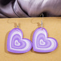Candy Color Graffiti Acrylic Layered Heart Drop Dangle For Women Creative Fun Statement Earrings view 2