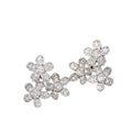 Floral Flower Stud Earrings For Women, Elegant Daily Wear Zircon Inlaid Shiny Fashion Earrings view 5