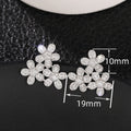 Floral Flower Stud Earrings For Women, Elegant Daily Wear Zircon Inlaid Shiny Fashion Earrings view 4