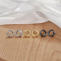 Simple Zircon Stud Earrings For Women, Sparkling Line Wrapped Cross Border Fashion Earrings view 2
