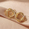 Simple Zircon Stud Earrings For Women, Sparkling Line Wrapped Cross Border Fashion Earrings view 5
