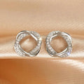 Simple Zircon Stud Earrings For Women, Sparkling Line Wrapped Cross Border Fashion Earrings view 1