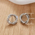 Simple Zircon Stud Earrings For Women, Sparkling Line Wrapped Cross Border Fashion Earrings view 4