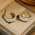 Circular Geometric Stud Earrings For Women With Micro Pave Zircon, Fashion Luxury Drop Earrings view 2