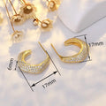 Circular Geometric Stud Earrings For Women With Micro Pave Zircon, Fashion Luxury Drop Earrings view 4