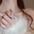 Full Rhinestone Butterfly Wrap Ring For Women view 4