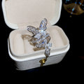 Full Rhinestone Butterfly Wrap Ring For Women view 2