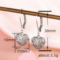 Bohemian Heart Huggie Earrings For Women, Textured Solid Color Fashion Design Drop Ear Jewelry view 4
