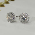 Light Luxury Sunflower Stud Earrings For Women, Geometric Sparkling Micro Paved Fashion Ear Jewelry view 3