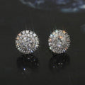 Light Luxury Sunflower Stud Earrings For Women, Geometric Sparkling Micro Paved Fashion Ear Jewelry view 2