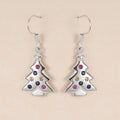 Colorful Christmas Tree Drop Earrings For Women With Micro Paved Festive Holiday Jewelry view 3