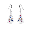 Colorful Christmas Tree Drop Earrings For Women With Micro Paved Festive Holiday Jewelry view 2
