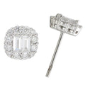 Sparkling Zircon Inlaid Geometric Stud Earrings For Women, Light Luxury Wedding Banquet Jewelry view 3